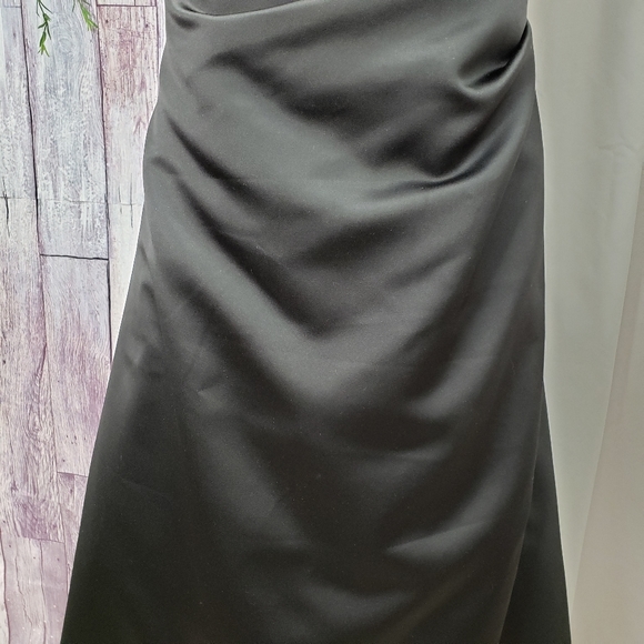 Black Satin • Embellished Bust • Strapless Gown - Picture 3 of 11